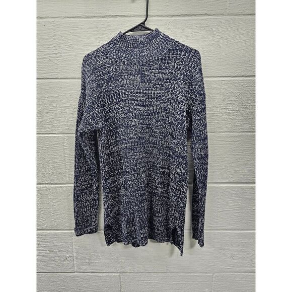 Gap Women's Turtleneck Chunky Marled Sweater Tunic Small Blue - Picture 3 of 8